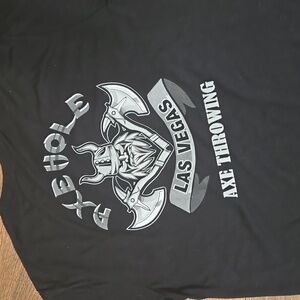 AXEHOLE LAS VEGAS AXE THROWING GRAPHIC TSHIRT SIZE LARGE.   #7153